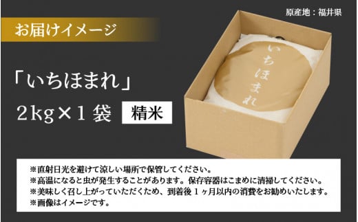 令和6年産 福井県の新しいブランド米 いちほまれ2kg ×1袋 [A-015009]