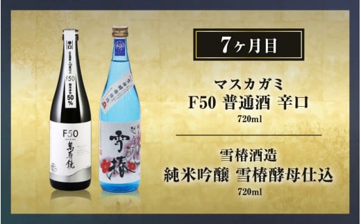 【定期便12ヶ月毎月お届け】【20セット限定】 日本酒3蔵飲み比べセット 24本（720ml×2本×12ヶ月）《2025年1月以降順次発送》マスカガミ 雪椿酒造 加茂錦酒造 贈答 加茂市 マルダイ有本 定期便