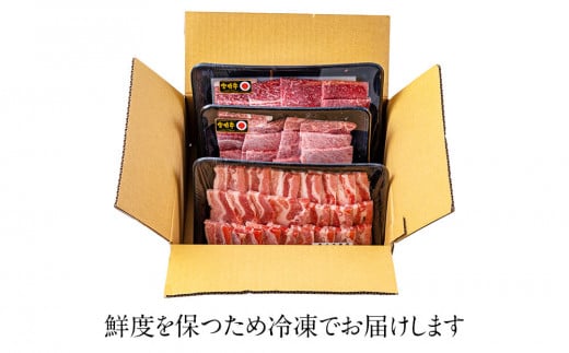 宮崎牛 宮崎県産 豚 焼肉 肩ロース 300g モモ 400g 豚バラ 500g セット 合計1.2kg [ミヤチク 宮崎県 美郷町 31au0044] 牛 豚肉 国産 冷凍 送料無料 内閣総理大臣賞受賞 詰め合わせ BBQ バーベキュー キャンプ 赤身 脂身 ミヤチク