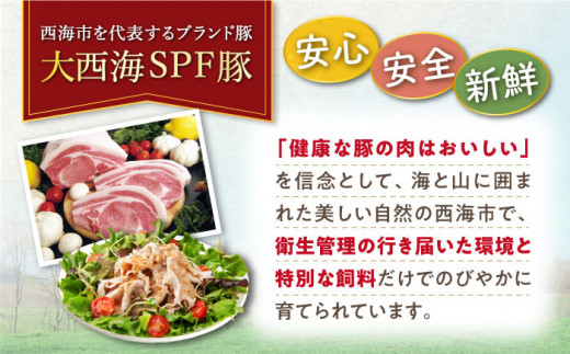 【 訳あり 】 焼肉 豚 大西海 SPF豚 背ロース ＆ バラ （ 焼肉 用）計1.3kg（各650g） 西海市 豚肉 肉 焼肉 焼き肉 やきにく 焼肉食べ比べ 豚バラ 豚ロース 贈答 ギフト プレゼント ＜大西海ファーム＞ [CCY007]