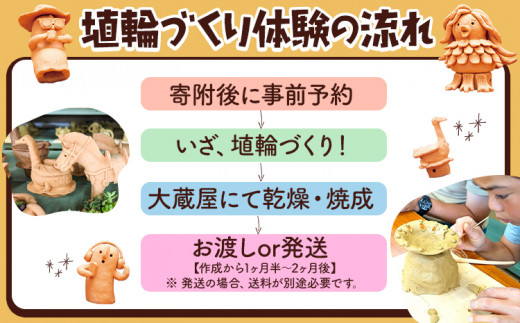 埴輪作り 体験 チケット 1名様分 大蔵印刷工業株式会社《30日以内に出荷予定(土日祝除く)》大阪府 羽曳野市 チケット 体験 レジャー はにわ 古墳 大蔵屋 歴史