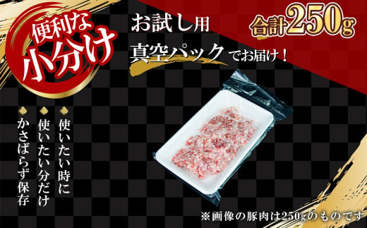 【農場直送】真空パック　北海道産　北島ワインポーク　お試し挽き肉 250g 【小分け】