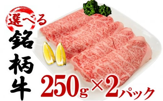 【鹿児島黒牛】 選べる銘柄牛 肩ロース スライス  250ｇ×2パック 佐賀牛 宮崎牛 熊本牛 鹿児島牛 [№5802-7082]