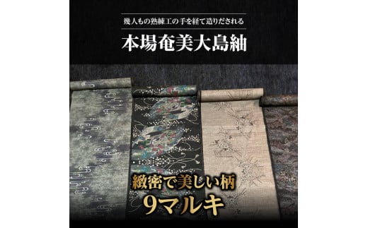 【緻密で美しい柄】本場奄美大島紬 9マルキ　A060-003