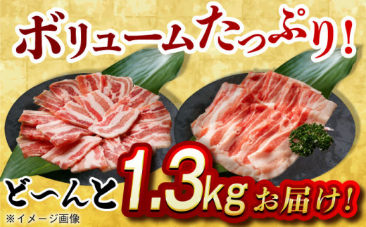 大西海SPF豚 バラ（焼肉＆しゃぶしゃぶ用）計1.3kg（650g×2パック）長崎県/長崎県農協直販 [42ZZAA100] 肉 豚 ぶた ブタ 豚バラ 焼肉 焼き肉 しゃぶしゃぶ 小分け 満腹 西海市 長崎 九州