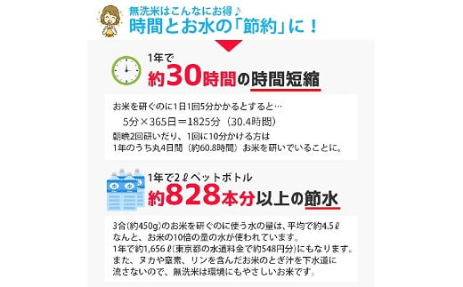 1126T03　【定期便】無洗米雪若丸 5kg×6ヶ月連続 計30kg(3月～8月)