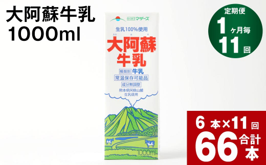 【11回定期便】大阿蘇牛乳 1000ml