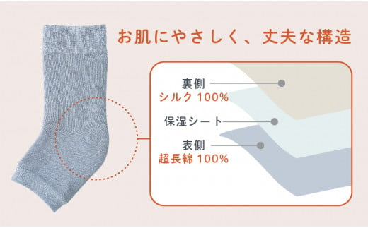 足うら美人 おやすみサポーター （22～27cm）【ピンク】履くだけでかかとケア 肌に優しい靴下 くつ下 サポーター 保湿 加茂市  山忠