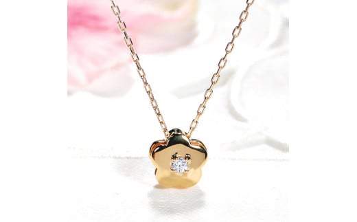 35-9-3 ネックレスK18YG ダイヤモンドブルーダイヤ0.26ct フラワーモチーフリバーシブルペンダント伏せ込み裏ダイヤ【f171-k18yg-2】　ALPAZ037