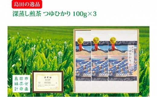 [№5695-0995]島田の逸品“深蒸し煎茶つゆひかり”100g×3