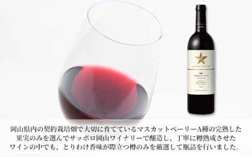 サッポロ 岡山 マスカット ベーリー A バレルセレクト 赤 ワイン 3本（1本750ml）  岡山ワイナリー お酒 赤ワイン ぶどう