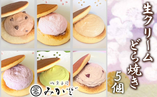 和菓子みか登　生クリームどら焼き5個セット　【11246-0157】