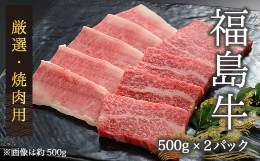 今野畜産 福島牛／厳選焼肉用（500g×2パック）【42002】