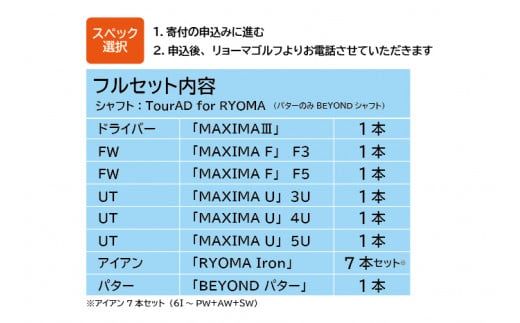 リョーマゴルフ フルセット14本 TourADシャフト RYOMA GOLF ゴルフクラブ