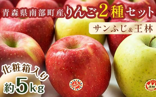 最高級 特選（超大玉） 青森産 完熟 りんご 約5kg サンふじ 王林 2種セット 化粧箱入り 【誠果園】 青森りんご リンゴ 林檎 アップル あおもり 青森 青森県 南部町 三戸 南部 澁川賞受賞 果物 くだもの フルーツ 贈答 F21U-230