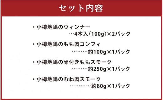 小樽地鶏のウィンナーとスモークのセット 合計630g スモークチキン