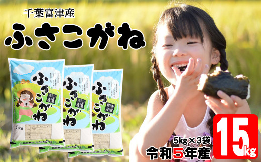 令和5年 千葉富津産「ふさこがね」15kg（5kg×3袋）精米