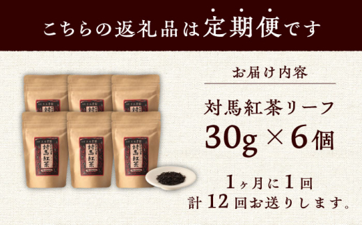 【全12回定期便】対馬 紅茶 リーフ 30g×6個 《対馬市》【つしま大石農園】和紅茶 国産 茶葉 [WBE007]