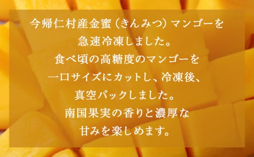 急速冷凍カットマンゴー　金蜜300g×２（限定50セット）【沖縄県今帰仁村産】