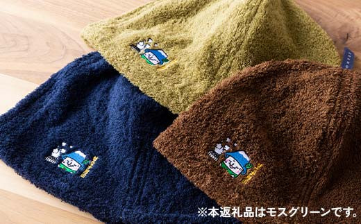 FYN9-931 サウナ月山 オリジナルサウナハット（モスグリーン）とタオル3本セット ガッさん刺繍入り サウナ 37 水沢温泉 ハット タオル 繊維 日本製 コットン 100％ 薄手 薄い 刺繍 ガッさん ご当地 オリジナル キャラクター 山形県 西川町 月山