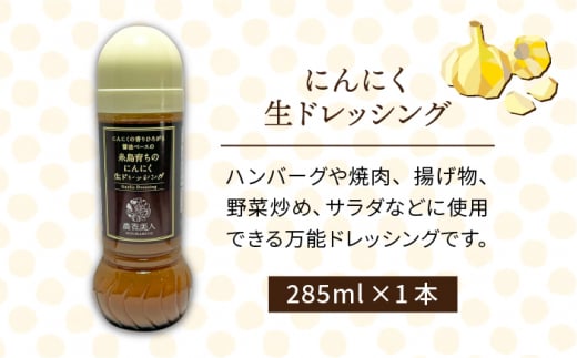 糸島そだちのにんにく 生ドレッシング（285ml×1本）【農香美人】 [AAG010]