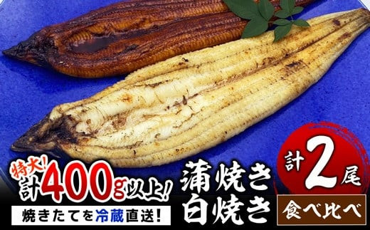 うなぎ 蒲焼き 白焼き 食べ比べセット 400g (200g×各1尾) 土用の丑の日7月24日着 ／うなぎ 鰻 ウナギ 蒲焼 蒲焼き 土用 丑の日 特選 肉厚 たれ 国産 ふるさと 鰻丼 鰻重 うな重 うなぎたれ ギフト 贈り物 佐賀 佐賀県 送料無料