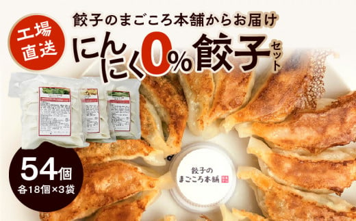 にんにく0％餃子3袋セット_にんにく0％ 餃子 3種類 3袋セット 小分け 真心餃子 各18個入り 青じそ餃子 生姜餃子 にら ニラ餃子 ニンニク不使用 餃子のまごころ本舗 福岡県 久留米市 お取り寄せ 焼くだけ 簡単 グルメ ぎょうざ 惣菜 おかず おつまみ 加工品 冷凍 送料無料_Cx205