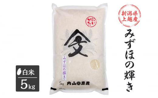 米 令和6年産 新潟県上越産「 みずほの輝き 」 白米 5kg お米 こめ ふるさと納税 新潟 新潟県産 上越