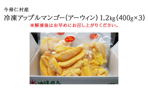 はしっこ冷凍マンゴー（アーウィン）1.2kg（400g×3）【訳ありお徳用パック】【家庭用】【生産者応援】