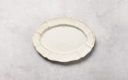 【美濃焼】Rin花 20cmオーバルプレート2点セット（ｴｸﾘｭ）【Felice-フェリーチェ-藤田陶器】 [MBX071]