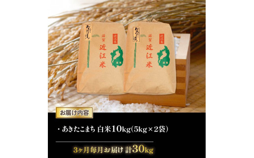 令和6年産 新米 あきたこまち 定期便 10kg 全3回 白米 5㎏ × 2袋 3ヶ月 近江米 アキタコマチ 国産 お米 米 おこめ ごはん ご飯 白飯 しろめし こめ ゴハン 御飯 滋賀県産 竜王 ふるさと ランキング 人気 おすすめ