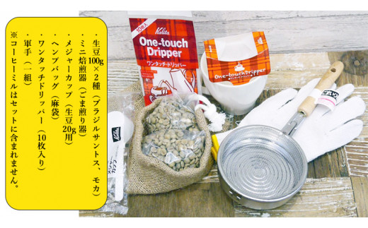 コーヒー 自家焙煎 セット コーヒー豆 200ｇ 2種 × 100ｇ コーヒー ブレンド 生豆 焙煎 初心者 お手軽