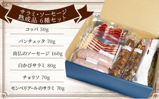 サラミ ソーセージ 詰め合わせ ルネサンス シャルキュトリー 熟成品 6種 セット 熟成肉 ウィンナー ウインナー 白カビサラミ 白カビ ギフト 肉 お肉 豚肉 豚[№5229-0596]