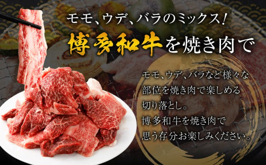 博多和牛焼肉切落しミックス 1kg（500g×2パック） （モモ、ウデ、バラ）