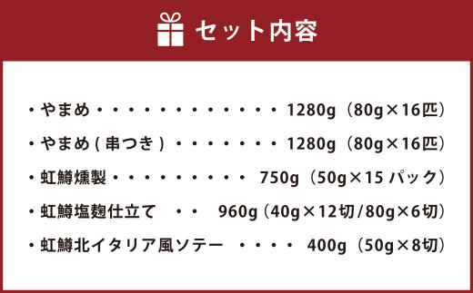 阿蘇から届く かわべの湧水やまめ・カルデラ鱒 阿蘇一周セット 計4.99kg 川魚