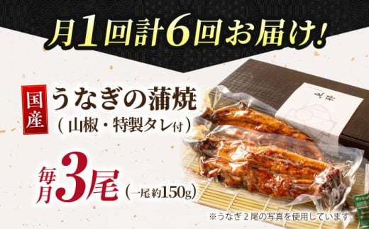 【6回定期便】 鰻蒲焼 3本セット パック 御嵩町 / 鰻 季節料理 魚邦 [AVBH015]