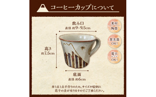 富士山柄　コーヒーカップ