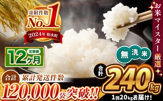  令和6年産   【定期便12回】 熊本県産 ほたるの灯り 無洗米 20kg | 小分け 5kg × 4袋  熊本県産 こめ 米 無洗米 ごはん 銘柄米 ブレンド米 複数原料米 人気 日本遺産 菊池川流域 こめ作り ごはん ふるさと納税 返礼品