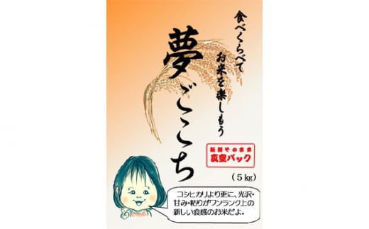 No.180 精白米　夢ごこち5kg ／ おこめ 粘り 甘味 千葉県