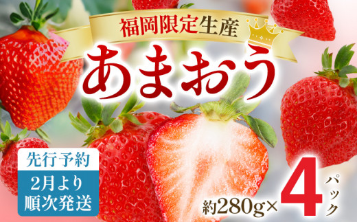 【先行予約2月より順次発送】あまおう 贅沢ないちご祭り グランデサイズ以上 約1120g（約280g×4パック） 苺 イチゴ いちご フルーツ 果物 ふるさと納税くだもの ブランド くだもの 福岡県産