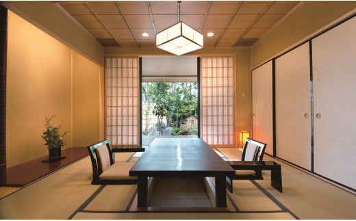 【迎賓庵 あけくれ】月・水・祝日限定 1泊2食付 ペア 宿泊券《露天風呂付和室ベッド》