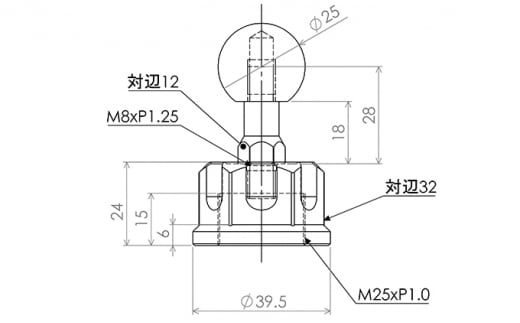 マルチマウントアームセットφ25-φ25　Kawasaki Ninja250(18'-20'),Ninja400(18'-20'),ZZR1400,ZX-14R他用