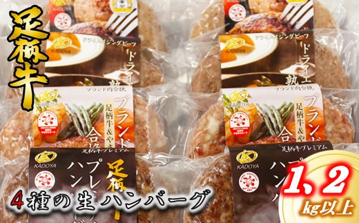 ブランド肉の旨みが詰まった自家製生ハンバーグ詰め合わせセット【あふれる肉汁 ブランド肉 旨み 自家製 ハンバーグ 4種類 計8個 セット 松田町】