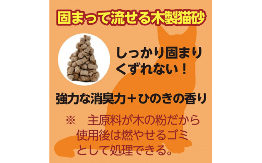 【３か月定期便】猫用 トイレ砂 木製 大粒 ひのきの香り 12L×4袋×3回 | 茨城県 常陸太田 天然素材 猫砂 猫 トイレ 砂 ねこ ネコ ペット 粒 ひのき 香り ヒノキ オガクズ おがくず 粉末 しっかり 固まる 掃除 簡単 木製 消臭 ペレット 消臭力 ニオイ 木 軽減 燃える ゴミ 簡単 燃えるごみ