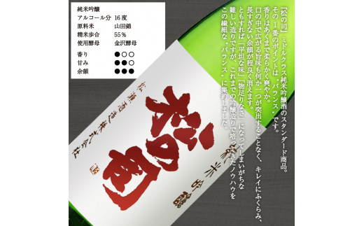 日本酒 松の司 純米吟醸 1800ml 金賞 受賞酒造 【 お酒 日本酒 酒 松瀬酒造 人気日本酒 おすすめ日本酒 定番 御贈答 銘酒 贈答品 滋賀県 竜王町 ふるさと納税 】