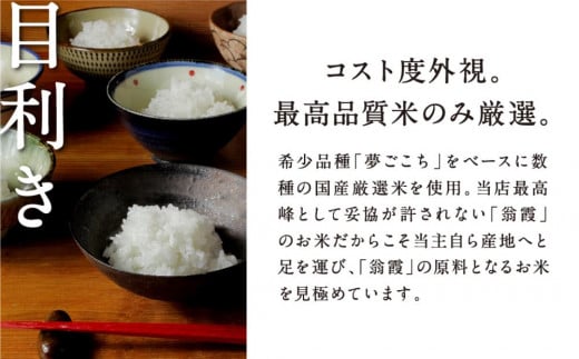 《令和6年産新米予約》【八代目儀兵衛】星付き銘店米「翁霞」5kg×2