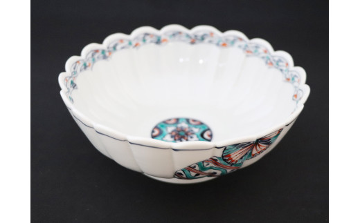 [№5784-0940]九谷焼　 5.2号鉢　丸小紋　a01