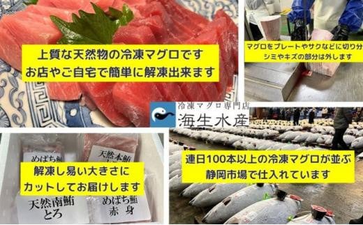 冷凍 鮪 メバチマグロ 味わいセット（とろ） 静岡市 天然 まぐろトロ マグロ 厳選 海生水産 海の幸