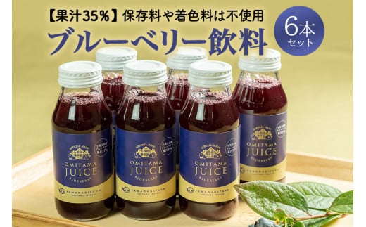 果汁35％ブルーベリー飲料6本セット（180ml×6） 国産 茨城県産 ブルーベリー 特別栽培 無添加 ブルーベリージュース ジュース ギフト 朝どれ 朝採り  フルーツ ドリンク 栄養 健康 美容 贈り物 お見舞い 詰め合わせ 9-N