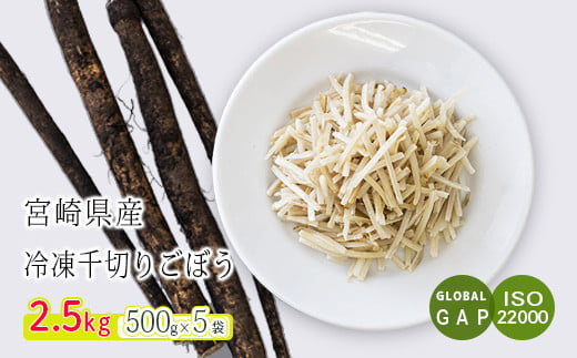 国産『冷凍千切りごぼう』2.5kg(500g×5袋) グローバルGAP取得の牛蒡 時短調理につながる冷凍カット野菜 TF0479-P00019